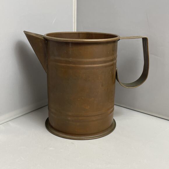 Vintage Hammered Copper‎ Vase Pitcher 5” Tall for Decor Water Coffee Tea - Picture 1 of 13